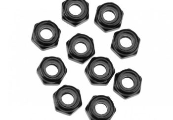 AXIAL RACING M4 Nylon Locking Flanged Hex Wheel Nuts (Black) (10pcs) AXA1045